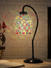 Multicolor Mosaic Glass Curvy Table lamp with Iron Base (EN21)